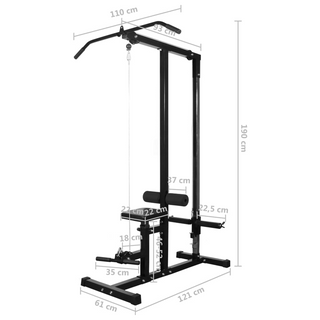 vidaXL Power Tower with Barbell and Dumbbell Set 30.5 kg - Giant Lobelia