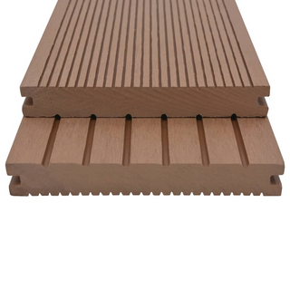 WPC Solid Decking Boards with Accessories 10m² 2.2m Light Brown - Giant Lobelia