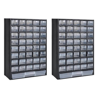 41-Drawer Storage Cabinet Tool Box 2 pcs Plastic - Giant Lobelia