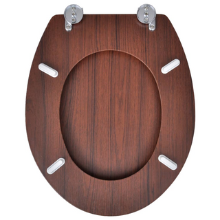 Toilet Seats with Lids 2 pcs MDF Brown - Giant Lobelia