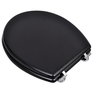 Toilet Seats with Lids 2 pcs MDF Black - Giant Lobelia