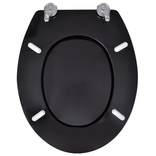 Toilet Seats with Lids 2 pcs MDF Black - Giant Lobelia