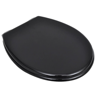 Toilet Seats with Soft Close Lids 2 pcs MDF Black - Giant Lobelia