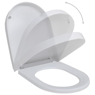 Toilet Seats with Soft Close Lids 2 pcs Plastic White - Giant Lobelia