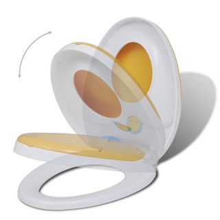 Toilet Seats with Soft Close Lids 2pcs Plastic White and Yellow - Giant Lobelia