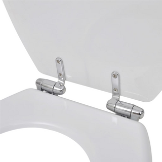 Toilet Seats with Soft Close Lids 2 pcs MDF White - Giant Lobelia