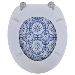 Toilet Seats with Lids 2 pcs MDF Porcelain - Giant Lobelia