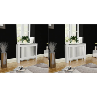 vidaXL Radiator Covers 2 pcs White MDF 112 cm - Giant Lobelia