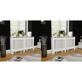 vidaXL Radiator Covers 2 pcs White MDF 152 cm - Giant Lobelia