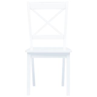 vidaXL Dining Chairs 6 pcs White Solid Rubber Wood - Giant Lobelia