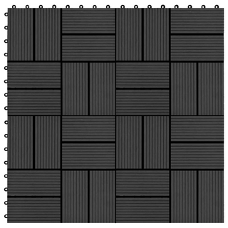 vidaXL 22 pcs Decking Tiles 30x30 cm 2 sqm WPC Black - Giant Lobelia