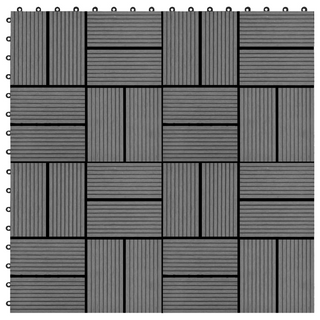 22 pcs Decking Tiles 30x30 cm 2 sqm WPC Grey - Giant Lobelia