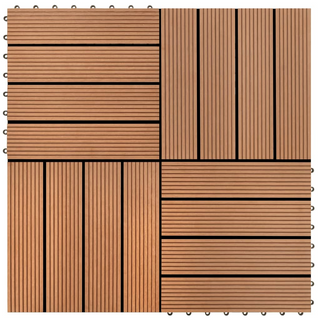 vidaXL 22 pcs Decking Tiles 30x30 cm 2 sqm WPC Dark Brown - Giant Lobelia