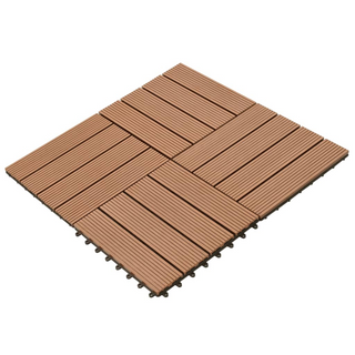 vidaXL 22 pcs Decking Tiles 30x30 cm 2 sqm WPC Dark Brown - Giant Lobelia