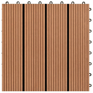 vidaXL 22 pcs Decking Tiles 30x30 cm 2 sqm WPC Dark Brown - Giant Lobelia