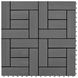 22 pcs Decking Tiles 30x30 cm 2 sqm WPC Grey - Giant Lobelia