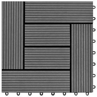 22 pcs Decking Tiles 30x30 cm 2 sqm WPC Grey - Giant Lobelia