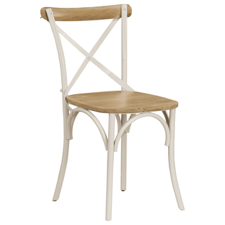 Cross Chairs 6 pcs White Solid Mango Wood - Elegant and Durable - Giant Lobelia