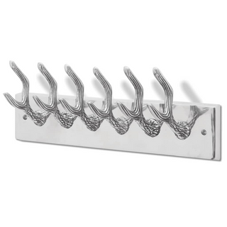 vidaXL Wardrobe Coat Hooks 2 pcs Silver Aluminium - Giant Lobelia