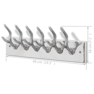 vidaXL Wardrobe Coat Hooks 2 pcs Silver Aluminium - Giant Lobelia