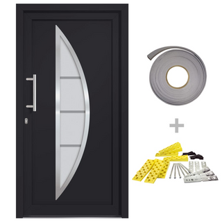 Front Door Anthracite 98x190 cm - Giant Lobelia