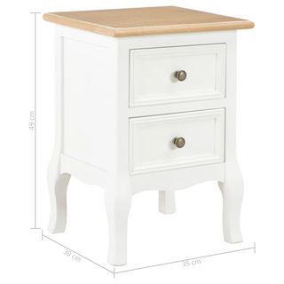 Bedside Cabinet 2 pcs White 35x30x49 cm MDF - Giant Lobelia