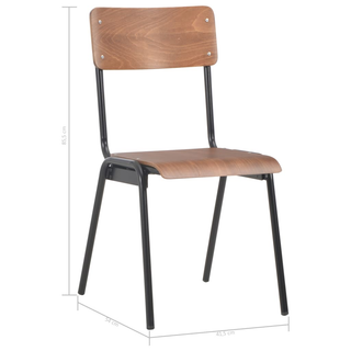 vidaXL Dining Chairs 4 pcs Brown Solid Plywood Steel - Giant Lobelia