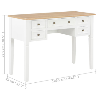 Writing Desk White 109.5x45x77.5 cm Wood - Giant Lobelia