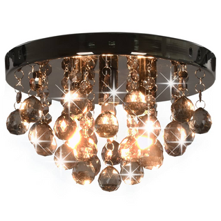 Ceiling Lamp with Smoky Beads Black Round G9 - Giant Lobelia