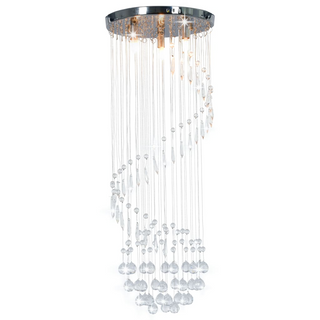 Ceiling Lamp with Crystal Beads Silver Spiral G9 - Giant Lobelia