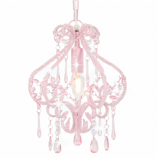 Ceiling Lamp with Beads Pink Round E14 - Giant Lobelia