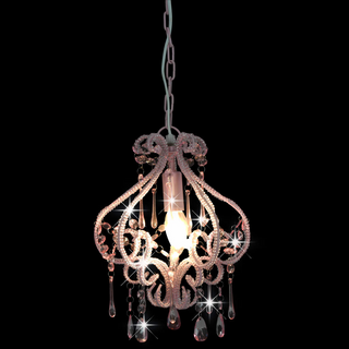 Ceiling Lamp with Beads Pink Round E14 - Giant Lobelia