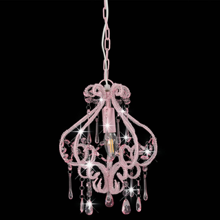 Ceiling Lamp with Beads Pink Round E14 - Giant Lobelia