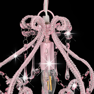 Ceiling Lamp with Beads Pink Round E14 - Giant Lobelia