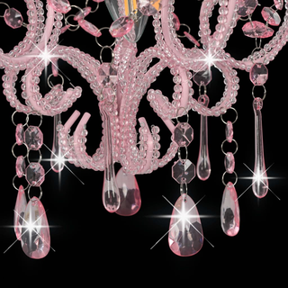 Ceiling Lamp with Beads Pink Round E14 - Giant Lobelia