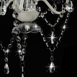 Chandelier with Beads White Round 3 x E14 - Giant Lobelia