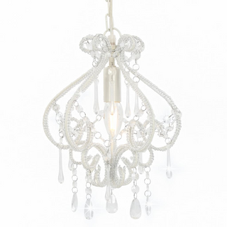 Ceiling Lamp with Beads White Round E14 - Giant Lobelia