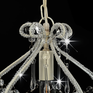 Ceiling Lamp with Beads White Round E14 - Giant Lobelia