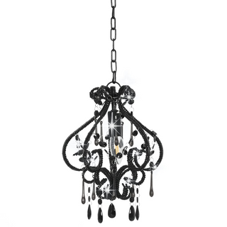 Ceiling Lamp with Beads Black Round E14 - Giant Lobelia