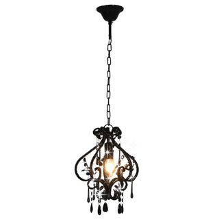 Ceiling Lamp with Beads Black Round E14 - Giant Lobelia