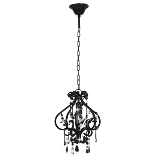 Ceiling Lamp with Beads Black Round E14 - Giant Lobelia