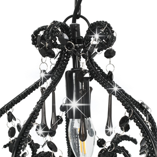 Ceiling Lamp with Beads Black Round E14 - Giant Lobelia