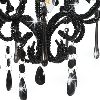 Ceiling Lamp with Beads Black Round E14 - Giant Lobelia