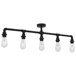 Ceiling Lamp Black 5 x E27 Bulbs - Giant Lobelia