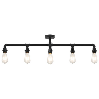 Ceiling Lamp Black 5 x E27 Bulbs - Giant Lobelia