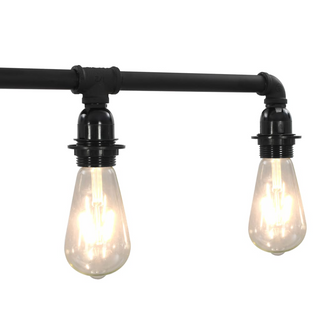 Ceiling Lamp Black 5 x E27 Bulbs - Giant Lobelia