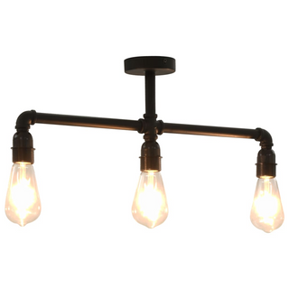 Ceiling Lamp Black 3 x E27 Bulbs - Giant Lobelia