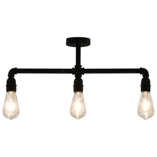 Ceiling Lamp Black 3 x E27 Bulbs - Giant Lobelia