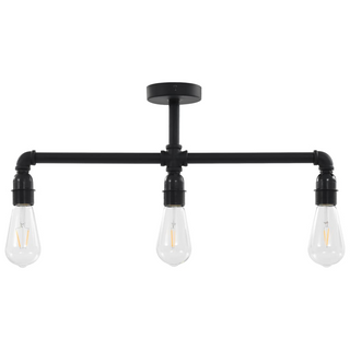 Ceiling Lamp Black 3 x E27 Bulbs - Giant Lobelia