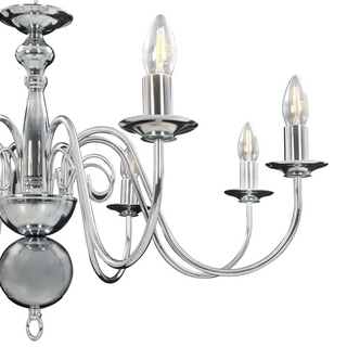 Chandelier Silver 8 x E14 Bulbs - Giant Lobelia
